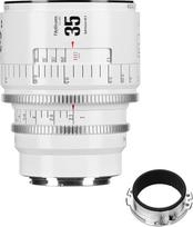 7artisans 35 mm T2.1 Infinte serijos profesionalus rankinis viso kadro kino objektyvas, suderinamas su EF bajonetu, skirtas fotografijai ir filmų gamybai - baltas