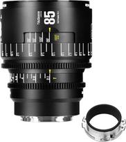 7artisans 85mm T2.1 Infinte serijos profesionalus rankinis viso kadro kino objektyvas, suderinamas su EF bajonetu, skirtas fotografijai ir filmų gamybai (juodas)