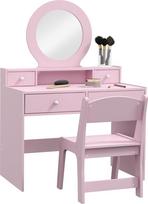 AIYAPLAY Kinder Schminktisch Set mit Hocker und Spiegel, Make up Set mit Aufbewahrungsschubladen, Kinder Schminktisch Geschenk für 3-8 Jahre alt - Pink