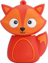 BORLTER CLAMP 128GB USB atmintinė "Cute Fox" formos BORLTER CLAMP "Cute Memory Stick" USB diskas "Thumb Drive" dovanos išorinei duomenų saugyklai