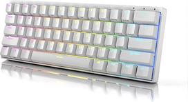 DURGOD Venus 60% RGB RGB mechaninė žaidimų klaviatūra, 60% ANSI išdėstymas, aliuminio korpusas, dvigubas PBT vyšninis profilis (vyšninė raudona, balta)