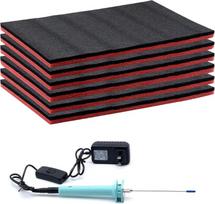 Įrankių įdėklas, įrankių vežimėlių įdėklai, kietos putplasčio plokštės, 6 vnt., su putplasčio pjaustytuvu, pjaunamos ir nulupamos putplasčio plokštės įrankių dėžėms, įrankių dėžėms, lagaminams ir įrankių laikymo dėklams (40 x 30 x 2,5 cm)