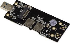 KALEA-INFORMATIQUE M2 B Key 3042 3052-USB3 adapteris su dviem Nano SIM kortelių lizdais. Skirtas M.2 3G 4G 5G kortelėms.