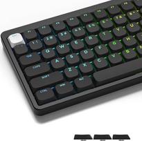 LQXQ žemo profilio klavišų gaubteliai skaidrūs, 143 PBT klaviatūros klavišai, ANSI US/ISO UK klavišų gaubteliai 60 %, 65 %, 75 %, 75 %, 80 %, 100 % mechaninei klaviatūrai, juodi (tik gaubteliai)