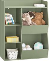 SoBuy Montessori KMB55-K-GR Vaikiška knygų spinta su 5 atvirais skyriais Vaikiška lentyna žaislams laikyti Žalia 80 x 104 x 34 cm