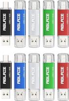 USB atmintinė USB C atmintinė 16GB, 10 vnt., ABLAZE Dual OTG 2.0 Memory Stick 2-in-1, skirta C tipo mobiliajam telefonui/išmaniajam telefonui/nešiojamajam kompiuteriui/nešiojamajam kompiuteriui/PC