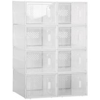 Modulinė batų dėžė, 8 skyrių organizatorius, 25 x 35 x 19 cm, skaidri