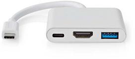 Nedis USB HUB CCGB64770WT01 doko stotelė Laidinis USB Type-C Baltas