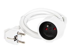 PR-160 1 lizdo prailgintuvas su įžeminimu 1.5 m, baltas (3x1.5 mm)