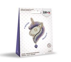 Sagės siuvinėjimo rinkinys: violetinis vienaragis — puiki dovana vaikams