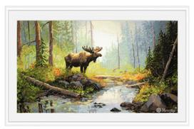 Merejka siuvinėjimo rinkinys „Miško rytas“ — kryžminis siuvinėjimas, 29×52 cm