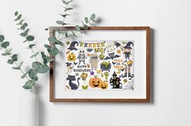 Helovino siuvinėjimo komplektas „Halloween Sampler“, 38×27 cm