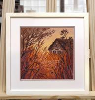 Peizažas su voratinkliu — siuvinėjimo komplektas kryželiu 18×18 cm