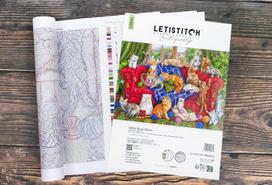 Letistitch Meow Manor — siuvinėjimo komplektas 44×32 cm, dovana kačių mylėtojams