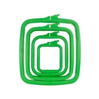 Nurge žalias plastikinis stačiakampis siuvinėjimo lankelis 14,5×16,5 cm