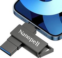 "Nanopell" 128GB USB atmintinė i0S/Android OTG/PC. 3 in 1 USB atmintinė mobiliajam telefonui, skirta daugiau nuotraukų ir vaizdo įrašų saugoti, su atskiru C tipo adapteriu. i0S įrenginiai turi atsisiųsti programėlę