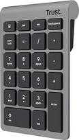 "Trust Xalas Numpad" belaidė nešiojamojo ir stalinio kompiuterio klaviatūra, 22 klavišų mini klaviatūra, 2,4 GHz USB mikro imtuvas, skaitmeninė klaviatūra TKL klaviatūrai, skaičių klaviatūra, dešimt klaviatūrų, sidabrinė