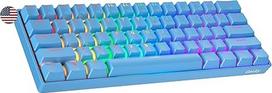 Geeky GK61 60% | Mechaninė žaidimų klaviatūra, keičiama karštuoju būdu | 61 klavišas su įvairiaspalviu RGB LED apšvietimu, skirtas PC/Mac žaidėjams| ANSI JAV amerikietiškas išdėstymas (mėlyna, mechaninė, juoda)