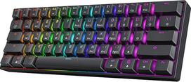 HK GAMING GK61 SE 60% mechaninė žaidimų klaviatūra, 61 klavišas, įvairiaspalvis RGB LED apšvietimas, skirta PC/Mac žaidėjams, amerikietiškas išdėstymas (juoda, mechaninė, ruda)