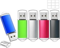 WISEORANGE USB 2.0 atminties kortelė 64GB didelės spartos USB atmintinė, skirta kompiuteriui / nešiojamajam kompiuteriui / automobiliniam radijui / televizoriui (5 spalvos), 5 vnt.
