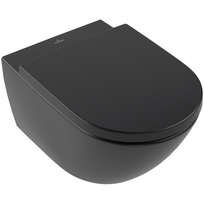 Villeroy&Boch Subway 3.0 su C+ danga pakabinamas wc, TwistFlush ir lėtai nusileidžiančiu dangčiu, pure black spalva