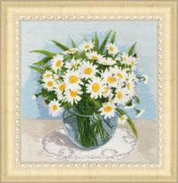 Siuvinėjimo komplektas „Mėgstamiausios ramunėlės“, Aida 16 ct, 29,5×29,5 cm