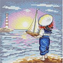 Siuvinėjimo komplektas „Ilga kelionė“ — Aida 14, 21 spalva, 15×15 cm