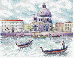 „Venecijos dvasia“ — Aida 14 siuvinėjimo komplektas, 22×18 cm, 25 spalvų