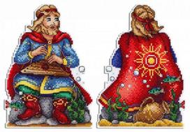 Elegantiškas siuvinėjimo komplektas Aida 14 „Sadko“ – povandeninės karalystės motyvas 17×12 cm