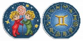 Siuvinėjimo komplektas „Dvyniai“ — elegantiška zodiako dovana