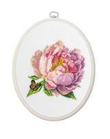 Siuvinėjimo komplektas „Rozella“ – bijūnas 12×12 cm su lankeliu