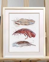 „Plunksnos“ siuvinėjimo komplektas kryželiu — elegantiška sienų dekoracija