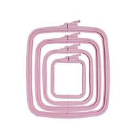 Nurge rožinis plastikinis stačiakampis siuvinėjimo lankelis 25×28 cm