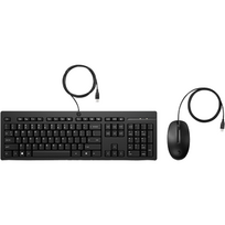 HEWLETT-PACKARD HP 225 G2 USB Wired Mouse and Keyboard Combo, Copilot Key, Spill-Resistant - Black - US ENG