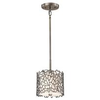 Sidabrinis koralas 1 žibinto mini Pakabinamas Šviestuvas Šviestuvas – klasikinis švinas (pewter)