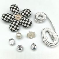 Fashion 14pcs DIY Shoes Charms Shining Rhinestone Chain Accessories For Clogs Slippers