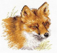 Siuvinėjimo komplektas „Lapė“ — Aida 14 ct, 18 spalvų, 12×12 cm