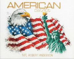 Premium Dimensions „American Patriot“ siuvinėjimo komplektas — erelis ir JAV vėliava