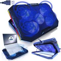 Aušinimo padas AABCOOLING Elektra, 5 Efektyvūs ventiliatoriai 92 mm, Tyli veikla – nuo 18 dB, RGB apšvietimas, 2× USB, Reguliuojamas kampas, universal