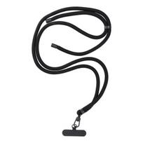 SWING (8 mm) telefono pakabukas su reguliuojamu ilgiu – juodas (virvutės ilgis 165 cm, kilpoje 82,5 cm)