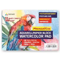 Tritart A6 akvarelinis piešimo bloknotas, 300 gsm, 55 lapai, balta, Piešimo bloknotas, Tritart, A6, 300 g, 55 lapai, baltas