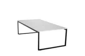 Kavos staliukas Estelle 120*60*36 White marble / Matt Black
