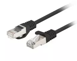 Patchcord cat.6 FTP 0,5 m juodas Fluke 10 vnt.