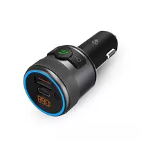 Automobilinis FM siųstuvas Nedis CATR3024BK, Bluetooth 5.3, USB-A/USB-C, juoda