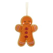 Iš tekstilės rankų darbo eglutės papuošimas 10 cm Gingerbread – Sass & Belle