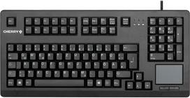 CHERRY G80-11900 Kompaktiška mechaninė klaviatūra su skaičių klaviatūra, jutikliniu kilimėliu ir 2 pelės mygtukais, vokiškas išdėstymas (QWERTZ), USB prievadas, MX Black jungikliai, juoda