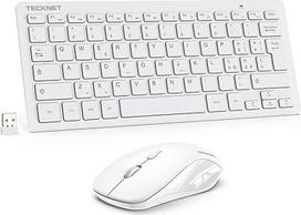 TECKNET itališkas QWERTY išdėstymo belaidės klaviatūros ir pelės rinkinys, 2.4G belaidė klaviatūra ir tyli pelė su USB Nano imtuvu, 12 daugialypės terpės nuorodų