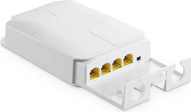 YuLinca Lauko 4 prievadų Gigabit PoE ilgintuvas, 1 PoE įėjimas, 3 PoE išėjimai, IEEE 802.3 af/at 30 W PoE kartotuvas su 10/100/1000Mbps, vandeniui atsparus POE pralaidumo jungiklis, skirtas montuoti ant sienos