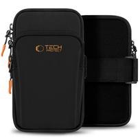 Tech-Protect M7 Universal Sport Armband Case – juodos spalvos ir oranžinės spalvos