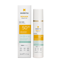 SESDERMA REPASKIN URBAN 365, apsauginis veido kremas mišriai riebiai odai, SPF50, 50ml